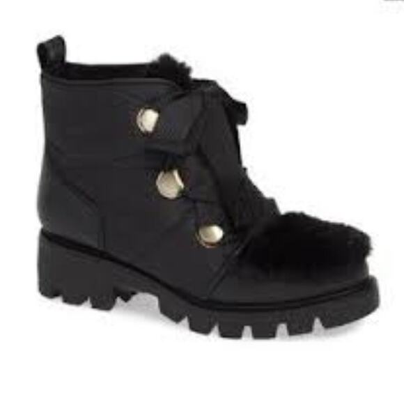 Kelsi Dagger Brooklyn Faux Fur Gamble Lug Sole Winter Boot in Black, Size 10 - Picture 4 of 13